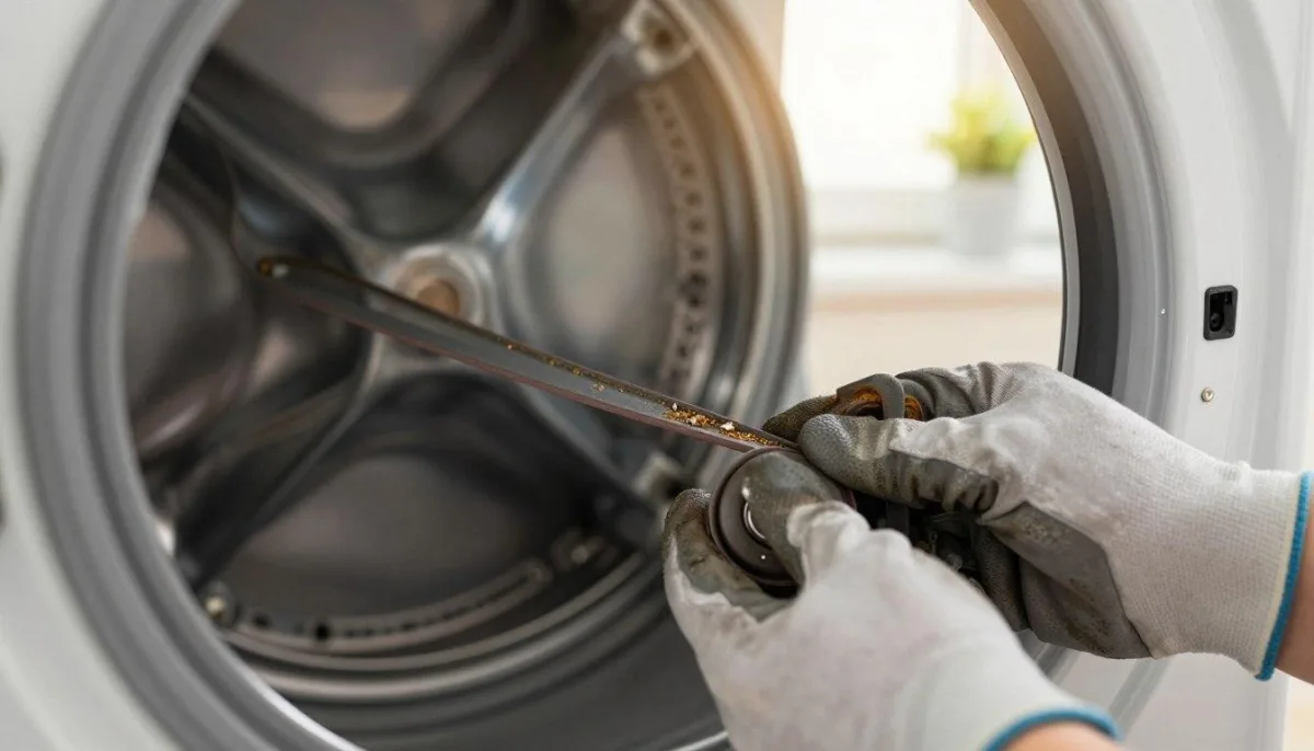 Washing machine drive belt inspection
