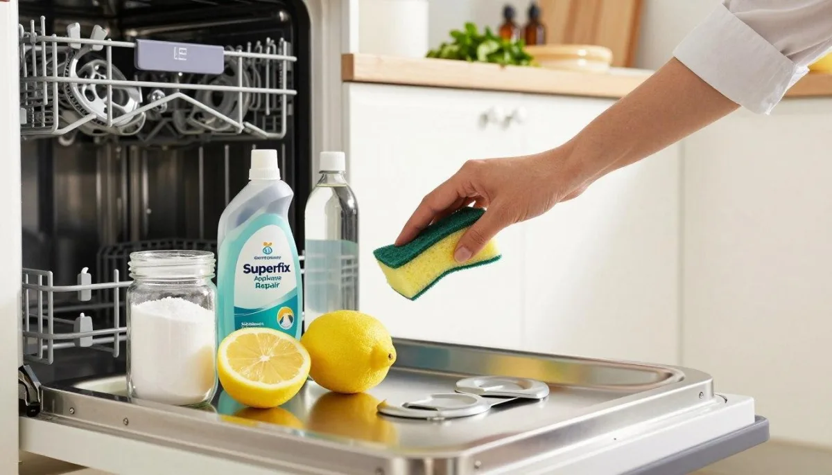 Natural cleaners for dishwasher cleaning process
