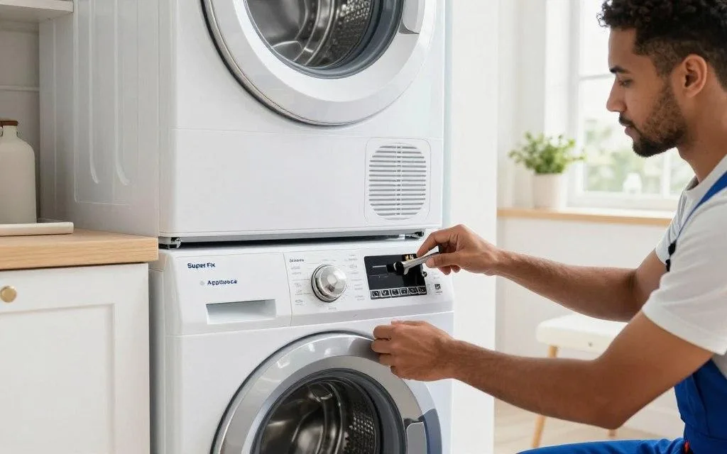 Installing stacking kit for laundry appliances